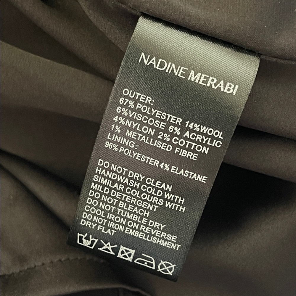 NADINE MERABI Black Tweed Mini Dress with Pearl Trim - Picture 10 of 10